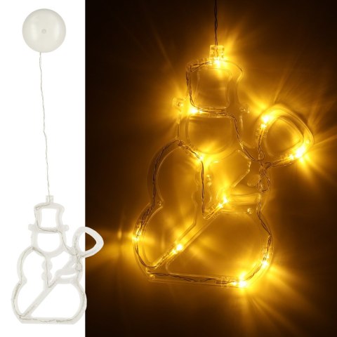Lampki LED wisząca dekoracja świąteczna okna bałwanek 49cm przyssawka 10 LED Lampki LED wisząca dekoracja świąteczna okna bałwanek 49cm przyssawka 10 LED