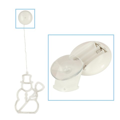 Lampki LED wisząca dekoracja świąteczna okna bałwanek 49cm przyssawka 10 LED Lampki LED wisząca dekoracja świąteczna okna bałwanek 49cm przyssawka 10 LED