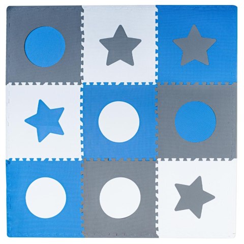 Mata edukacyjna piankowa puzzle szara niebieska 60 x 60 cm 9 elementów Mata edukacyjna piankowa puzzle szara niebieska 60 x 60 cm 9 elementów