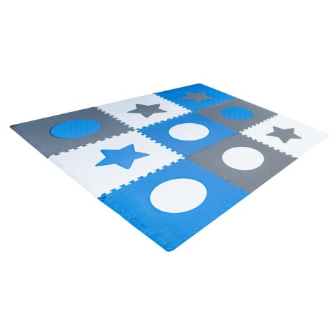 Mata edukacyjna piankowa puzzle szara niebieska 60 x 60 cm 9 elementów Mata edukacyjna piankowa puzzle szara niebieska 60 x 60 cm 9 elementów