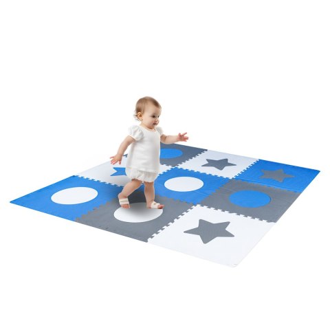 Mata edukacyjna piankowa puzzle szara niebieska 60 x 60 cm 9 elementów Mata edukacyjna piankowa puzzle szara niebieska 60 x 60 cm 9 elementów