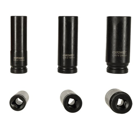 Nasadki udarowe 1/2'' 10-24 mm zestaw 10el. KAFUWELL Nasadki udarowe 1/2'' 10-24 mm zestaw 10el. KAFUWELL