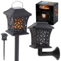 Lampa solarna ogrodowa ażurowa latarenka wisząca wbijana lampion 12 LED