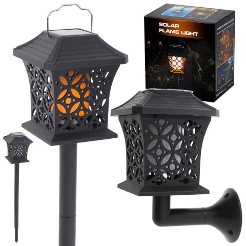 Lampa solarna ogrodowa ażurowa latarenka wisząca wbijana lampion 12 LED Lampa solarna ogrodowa ażurowa latarenka wisząca wbijana lampion 12 LED