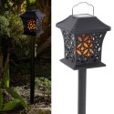 Lampa solarna ogrodowa ażurowa latarenka wisząca wbijana lampion 12 LED