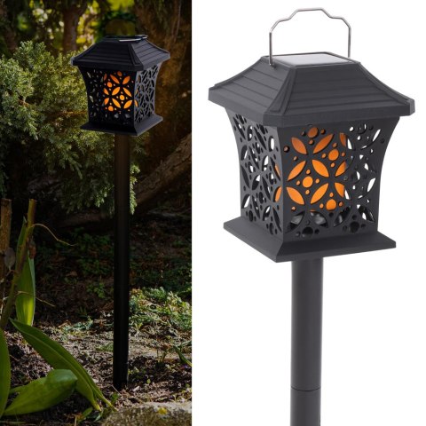 Lampa solarna ogrodowa ażurowa latarenka wisząca wbijana lampion 12 LED Lampa solarna ogrodowa ażurowa latarenka wisząca wbijana lampion 12 LED