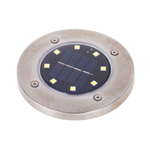 Lampy ogrodowe solarne najazdowe gruntowe czujnik zmierzchu wbijane świecący dysk 8LED 4szt. ciepły biały Lampy ogrodowe solarne najazdowe gruntowe czujnik zmierzchu wbijane świecący dysk 8LED 4szt. ciepły biały