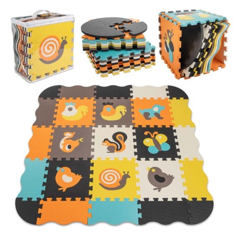 Mata edukacyjna piankowa puzzle zwierzątka kolorowa 114 x 114 cm 25 elementów Mata edukacyjna piankowa puzzle zwierzątka kolorowa 114 x 114 cm 25 elementów