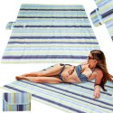 Mata plażowa wodoodporna koc piknikowy plażowy składany torba XXL 200x200cm niebieska