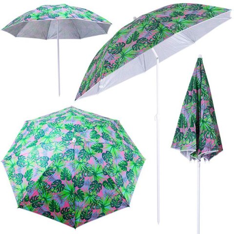 Parasol ogrodowy plażowy regulowany łamany 150cm liście UV Parasol ogrodowy plażowy regulowany łamany 150cm liście UV