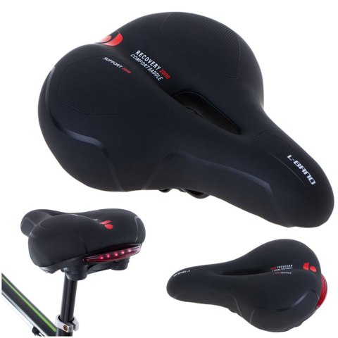 Siodełko rowerowe RALLEX sportowe wygodne pianka elastyczna lampka LED Siodełko rowerowe RALLEX sportowe wygodne pianka elastyczna lampka LED