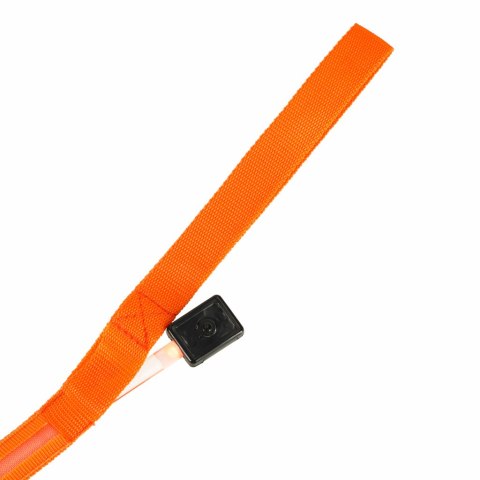 Smycz dla psa kota świecąca spacer jesień zima noc LED 1,2 m pomarańczowa Smycz dla psa kota świecąca spacer jesień zima noc LED 1,2 m pomarańczowa