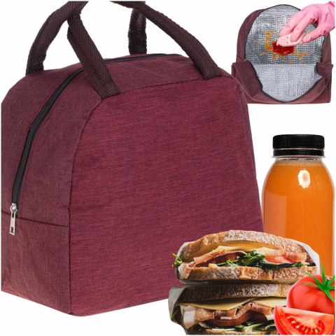 Torba termiczna na lunch jedzenie śniadaniowa izolacyjna czerwona Torba termiczna na lunch jedzenie śniadaniowa izolacyjna czerwona