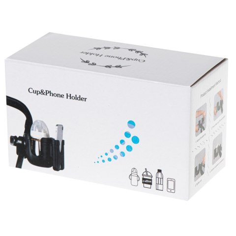 Uchwyt na butelkę kubek telefon do wózka na rower 2w1 Uchwyt na butelkę kubek telefon do wózka na rower 2w1