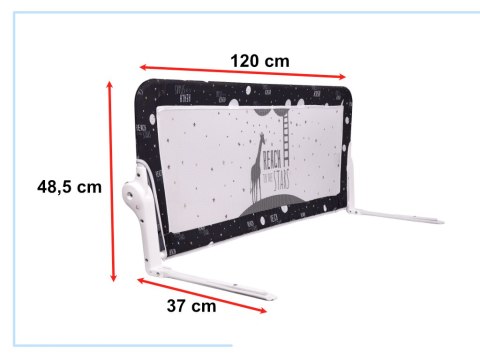 Barierka osłona ochronna do łóżka otwierana 120cm czarna Barierka osłona ochronna do łóżka otwierana 120cm czarna