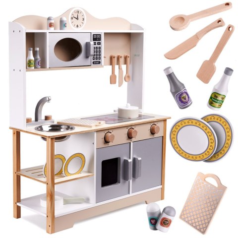 Kuchnia dla dzieci drewniana MDF LULILO KUKETO akcesoria 85cm Kuchnia dla dzieci drewniana MDF LULILO KUKETO akcesoria 85cm