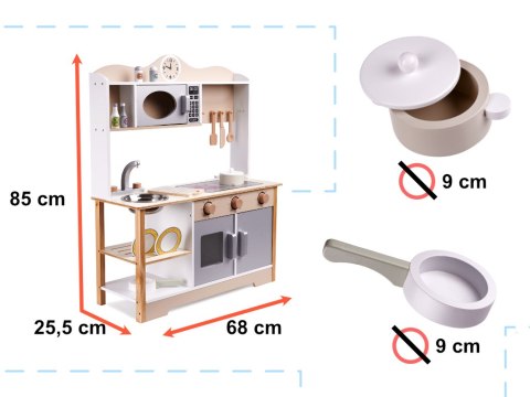 Kuchnia dla dzieci drewniana MDF LULILO KUKETO akcesoria 85cm Kuchnia dla dzieci drewniana MDF LULILO KUKETO akcesoria 85cm