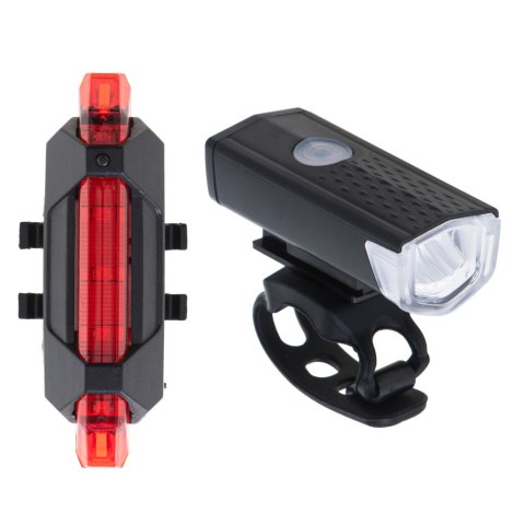 Lampka rowerowa LED RALLEX zestaw tył-przód na rower kierownicę USB Lampka rowerowa LED RALLEX zestaw tył-przód na rower kierownicę USB