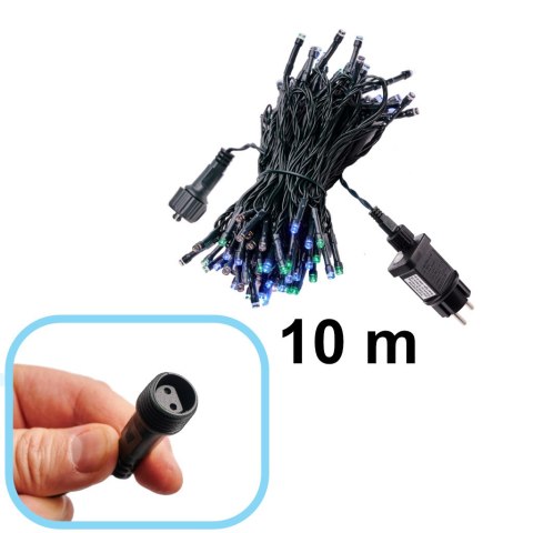 Lampki LED łańcuch świetlny świąteczne choinkowe 10m 100LED multikolor 8 trybów świecenia Lampki LED łańcuch świetlny świąteczne choinkowe 10m 100LED multikolor 8 trybów świecenia