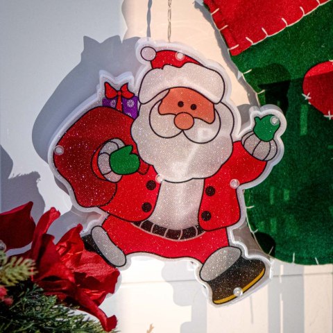 Lampki LED wisząca ozdoba dekoracja okna świąteczna przyssawka Mikołaj z prezentami Lampki LED wisząca ozdoba dekoracja okna świąteczna przyssawka Mikołaj z prezentami