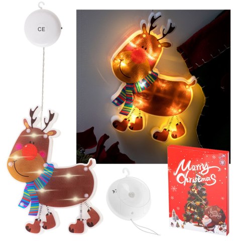 Lampki LED wisząca ozdoba dekoracja okna świąteczna przyssawka renifer Lampki LED wisząca ozdoba dekoracja okna świąteczna przyssawka renifer