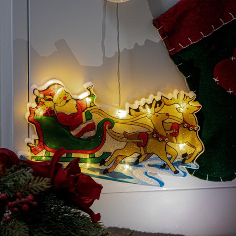 Lampki LED wisząca ozdoba dekoracja okna świąteczna przyssawka sanie Mikołaja Lampki LED wisząca ozdoba dekoracja okna świąteczna przyssawka sanie Mikołaja