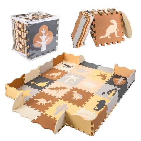Mata edukacyjna piankowa puzzle brązowa 143 x 143 cm 36 elementów Mata edukacyjna piankowa puzzle brązowa 143 x 143 cm 36 elementów