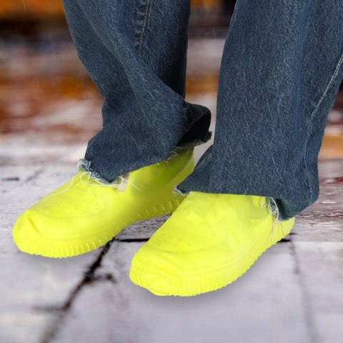 Nakładki przeciwdeszczowe na buty ochraniacze nieprzemakalne przeciwdeszczowe kalosze S żółte roz. 26-34 Nakładki przeciwdeszczowe na buty ochraniacze nieprzemakalne przeciwdeszczowe kalosze S żółte roz. 26-34