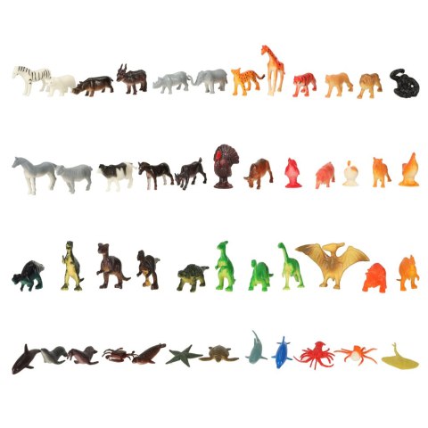 Figurki zwierzęta morskie dzikie zagrodowe dinozaury zestaw mix 48sztuk Figurki zwierzęta morskie dzikie zagrodowe dinozaury zestaw mix 48sztuk