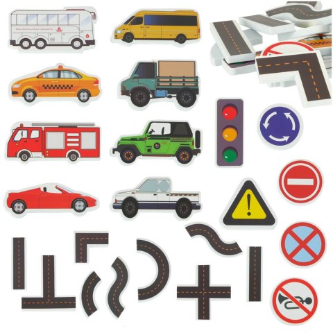 Zabawka do kąpieli wanny wodna dla dzieci naklejki piankowe autka ulica puzzle 23 el. Zabawka do kąpieli wanny wodna dla dzieci naklejki piankowe autka ulica puzzle 23 el.