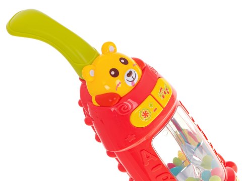 Odkurzacz dla dzieci pionowy interaktywny z dźwiękiem malinowy 46cm Odkurzacz dla dzieci pionowy interaktywny z dźwiękiem malinowy 46cm
