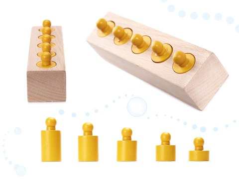 Odważniki cylindry drewniane gra układanka montessori kolorowe Odważniki cylindry drewniane gra układanka montessori kolorowe