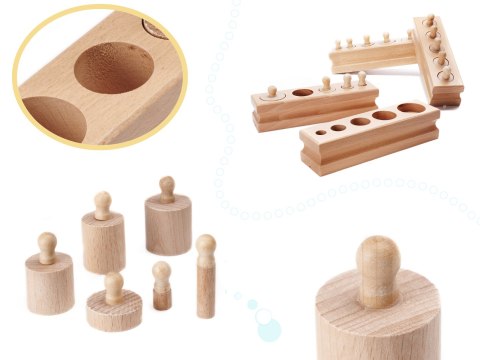 Odważniki cylindry drewniane sorter montessori Odważniki cylindry drewniane sorter montessori
