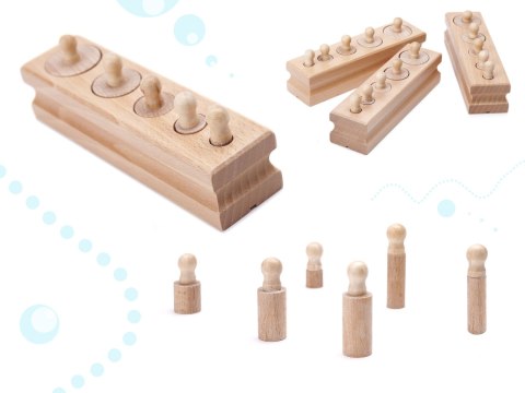 Odważniki cylindry drewniane sorter montessori Odważniki cylindry drewniane sorter montessori