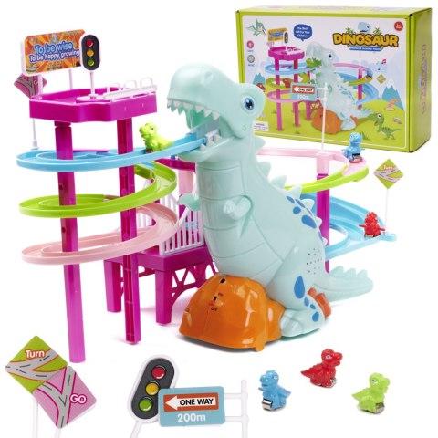 Tor zjeżdżalnia wyścig dinozaurów tor dinozaur ruchome schody światła dźwięk Tor zjeżdżalnia wyścig dinozaurów tor dinozaur ruchome schody światła dźwięk