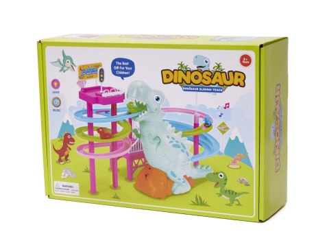 Tor zjeżdżalnia wyścig dinozaurów tor dinozaur ruchome schody światła dźwięk Tor zjeżdżalnia wyścig dinozaurów tor dinozaur ruchome schody światła dźwięk