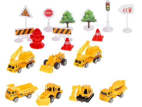 Transporter samolot + 6 aut pojazdy budowlane bok/przód Transporter samolot + 6 aut pojazdy budowlane bok/przód