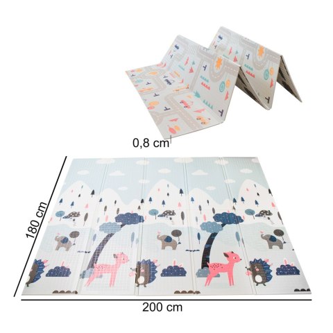 Mata edukacyjna dwustronna składana ulica las 177 x 198 x 1 cm Mata edukacyjna dwustronna składana ulica las 177 x 198 x 1 cm