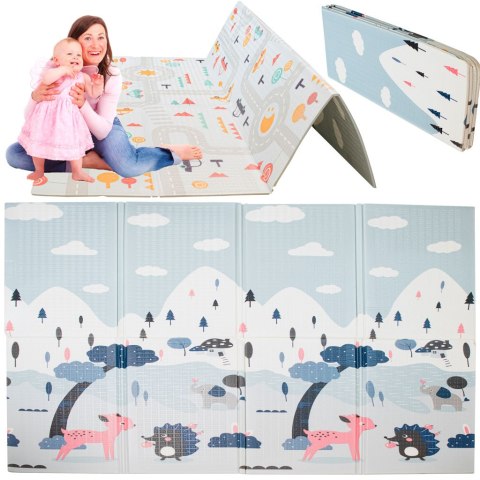 Mata edukacyjna piankowa dwustronna składana ulica las 177 x 158 cm Mata edukacyjna piankowa dwustronna składana ulica las 177 x 158 cm