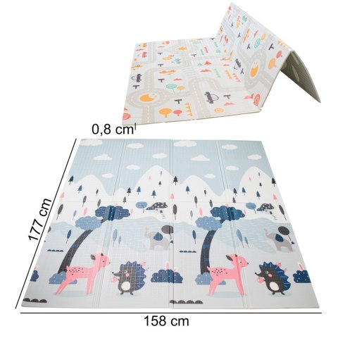 Mata edukacyjna piankowa dwustronna składana ulica las 177 x 158 cm Mata edukacyjna piankowa dwustronna składana ulica las 177 x 158 cm