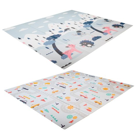 Mata edukacyjna piankowa dwustronna składana ulica las 177 x 158 cm Mata edukacyjna piankowa dwustronna składana ulica las 177 x 158 cm