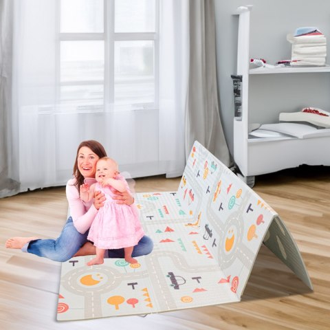 Mata edukacyjna piankowa dwustronna składana ulica las 177 x 158 cm Mata edukacyjna piankowa dwustronna składana ulica las 177 x 158 cm