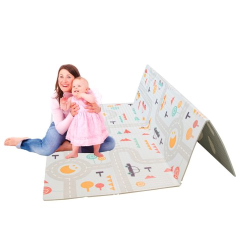 Mata edukacyjna piankowa dwustronna składana ulica las 177 x 158 cm Mata edukacyjna piankowa dwustronna składana ulica las 177 x 158 cm