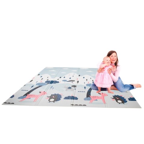 Mata edukacyjna piankowa dwustronna składana ulica las 177 x 158 cm Mata edukacyjna piankowa dwustronna składana ulica las 177 x 158 cm