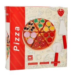 Pizza drewniany zestaw do zabawy na rzep akcesoria łopatka nóż talerz nauka krojenia 20cm