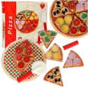 Pizza drewniany zestaw do zabawy na rzep akcesoria łopatka nóż talerz nauka krojenia 20cm