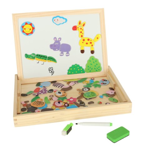 Tablica magnetyczna kredowa wielofunkcyjna zwierzątka + kredka marker gąbka Tablica magnetyczna kredowa wielofunkcyjna zwierzątka + kredka marker gąbka