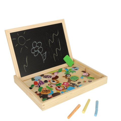Tablica magnetyczna kredowa wielofunkcyjna zwierzątka + kredka marker gąbka Tablica magnetyczna kredowa wielofunkcyjna zwierzątka + kredka marker gąbka