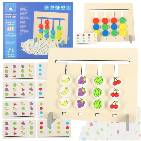Zabawka edukacyjna drewniana dopasuj kolory owoce montessori Zabawka edukacyjna drewniana dopasuj kolory owoce montessori