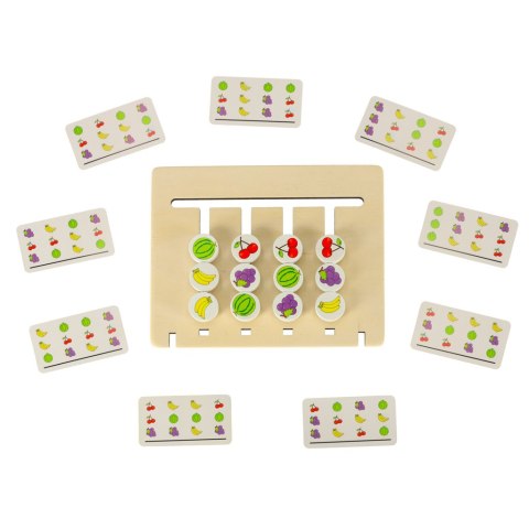 Zabawka edukacyjna drewniana dopasuj kolory owoce montessori Zabawka edukacyjna drewniana dopasuj kolory owoce montessori